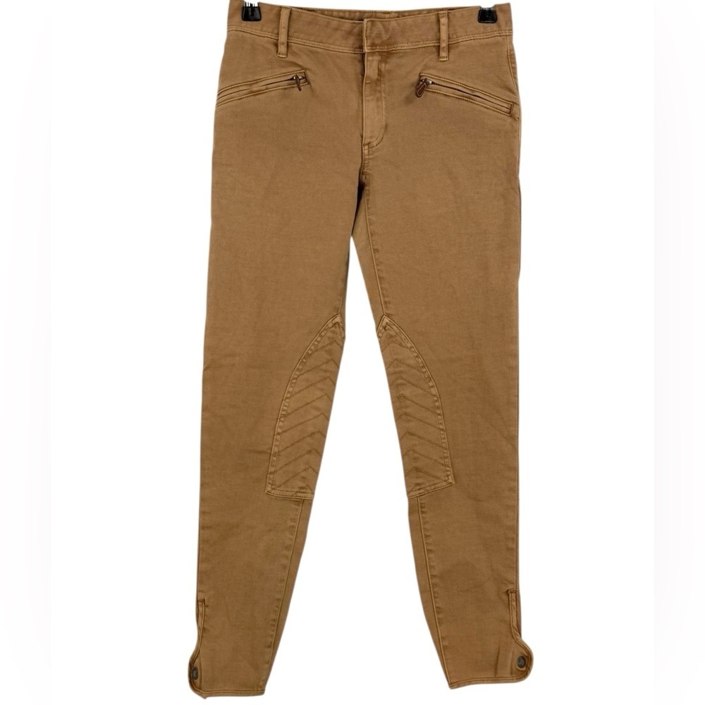 Polo Ralph Lauren Sport Women’s Equestrian Riding Pants 26 Tan Brown Moto Style